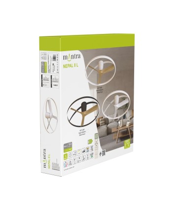 NEPAL II *PLAFÓN / VENTILADOR  - BLANCO-MADERA - GRANDE